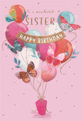 Wonderful Sister, Butterflies - Birthday Card