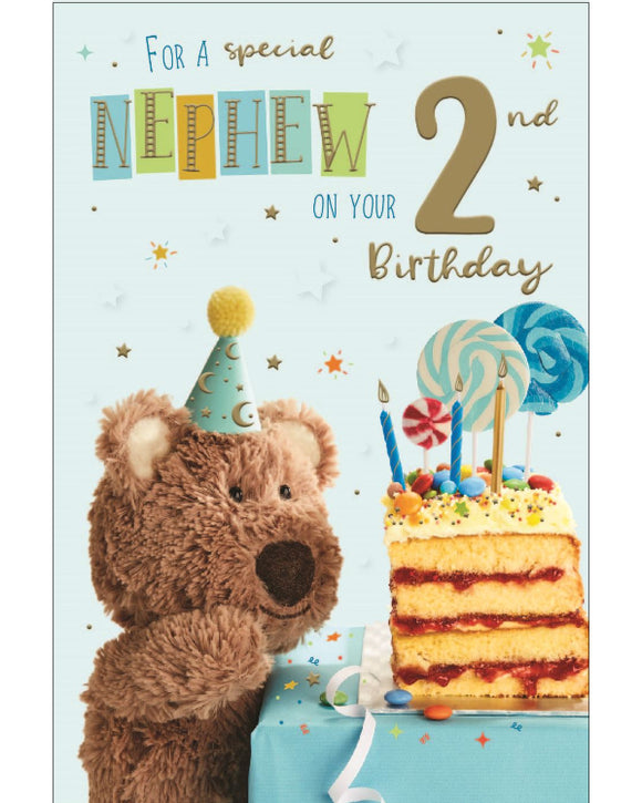 To a Special Nephew on your 2nd Birthday card