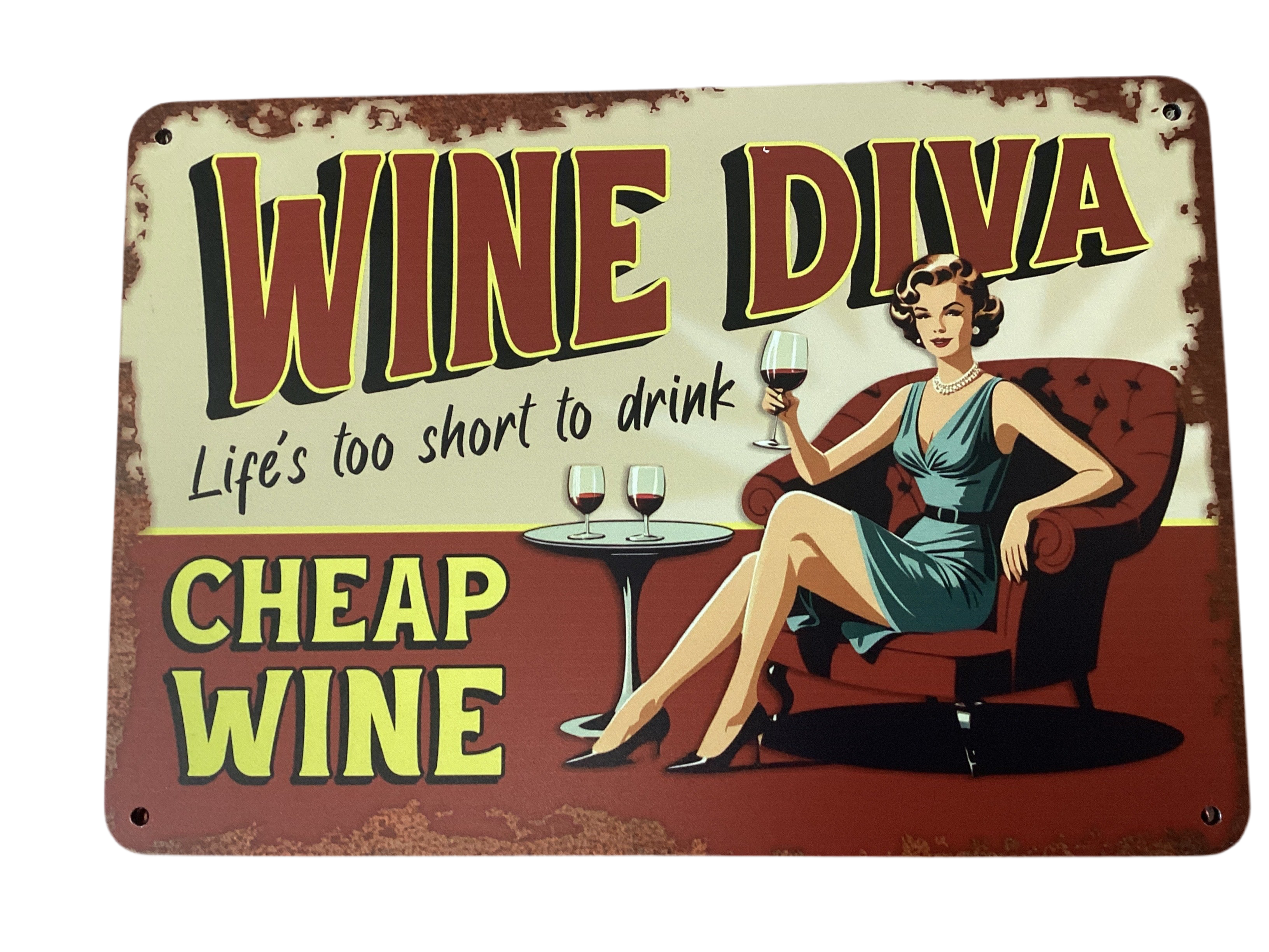 Wine Diva... Retro metal sign