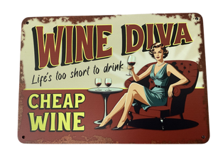 Wine Diva... Retro metal sign