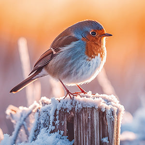 Robin in the  snow - RSPCA Christmas card