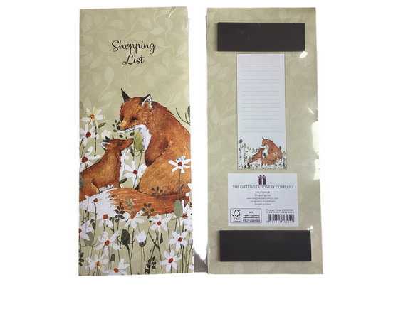 Foxy Tales B-  shopping list