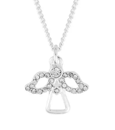 Indulgence Jewellery Silver Crystal Angel - Necklace