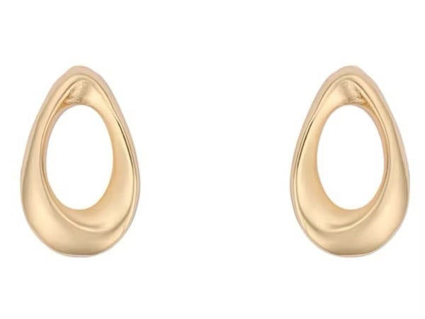 Gold oval earrings- Indulgence Jewellery