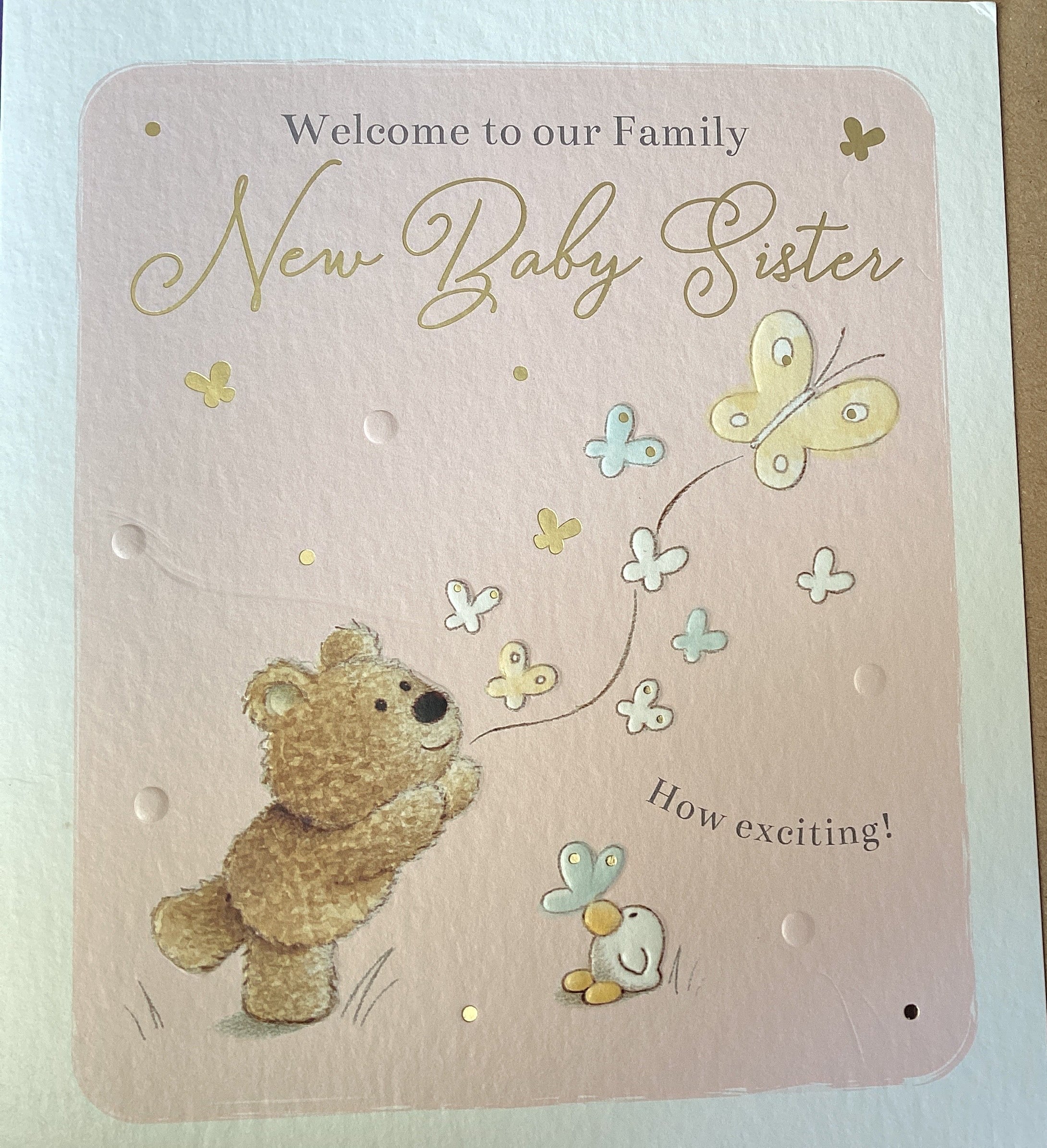 New Baby Sister Welcome to our Family card