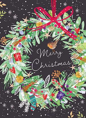 A wreath - Pack of 8 Charity Christmas cards