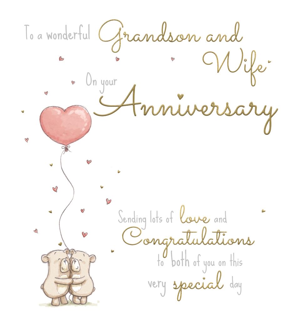 Grandson and Wife Anniversary card