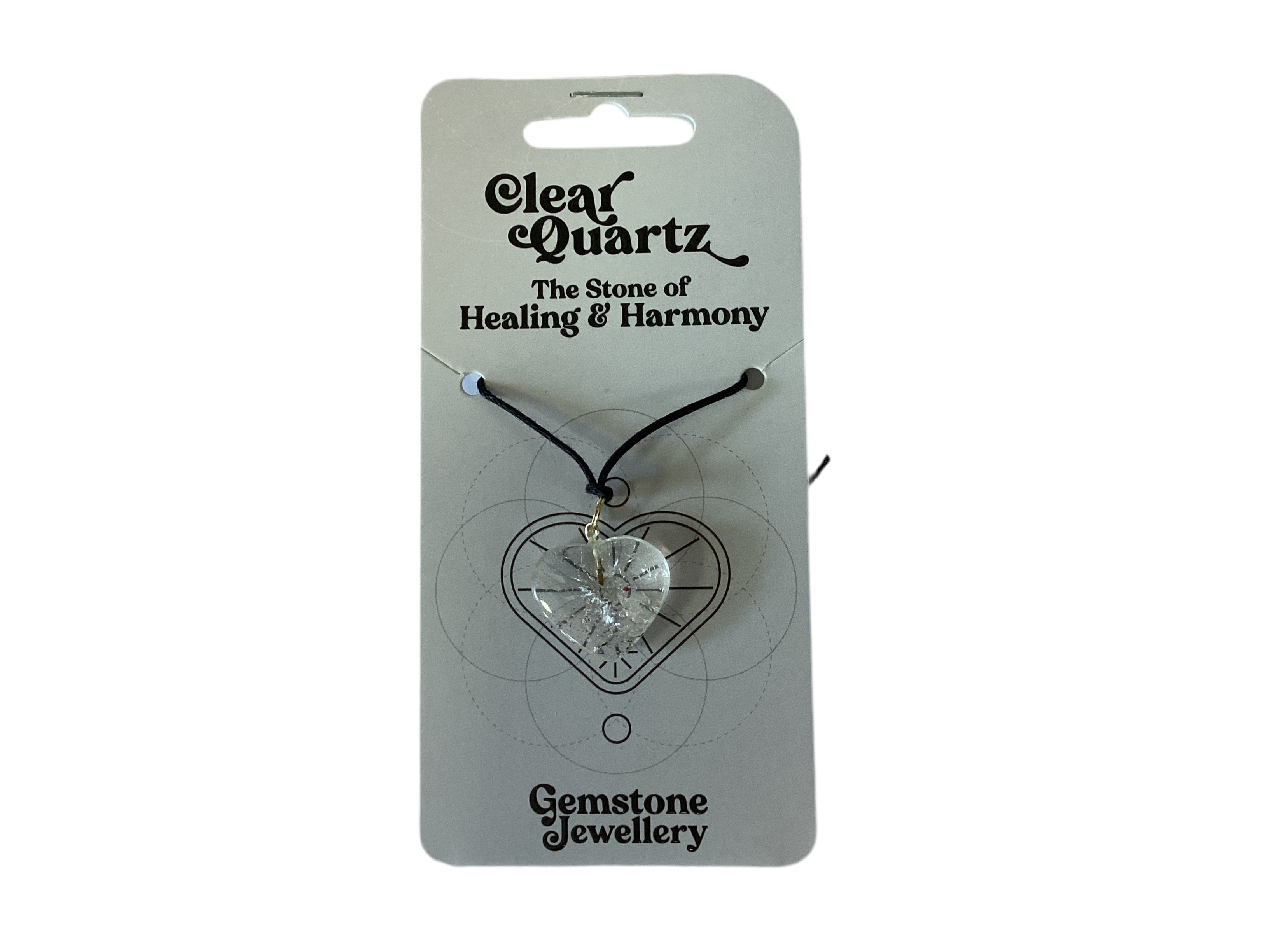 Clear Quartz heart necklace - Gemstone jewellery