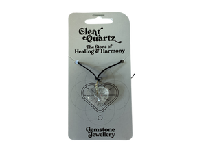 Clear Quartz heart necklace - Gemstone jewellery