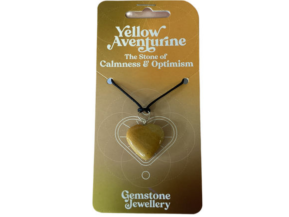 Yellow Aventurine  heart pendant - Gemstone jewellery