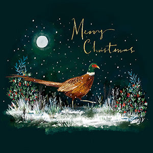 Pheasant in moonlight - Pack of 8 Charity Christmas cards