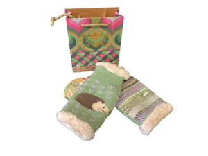 Ladies Wrist warmers, hedgehogs