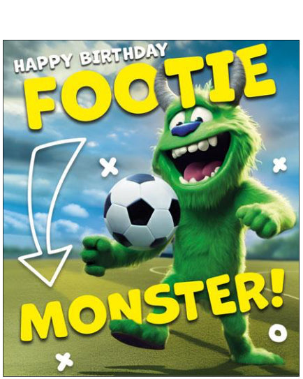 Footie Monster - Birthday card