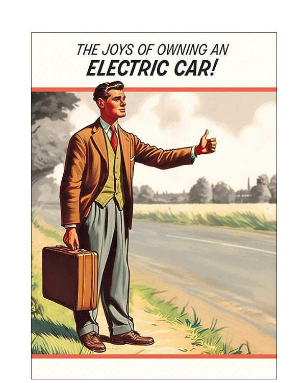 The joys of owning an electric car - Birthday card