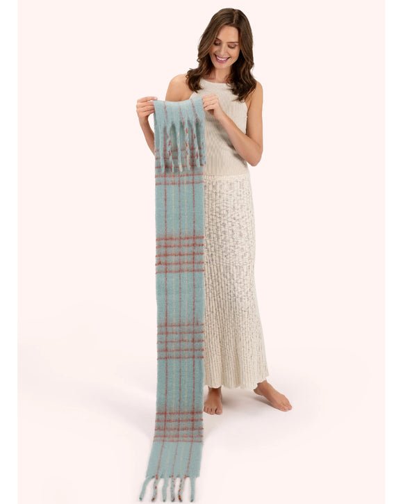 Angelica in Ice/Tangerine cosy scarf - Powder UK