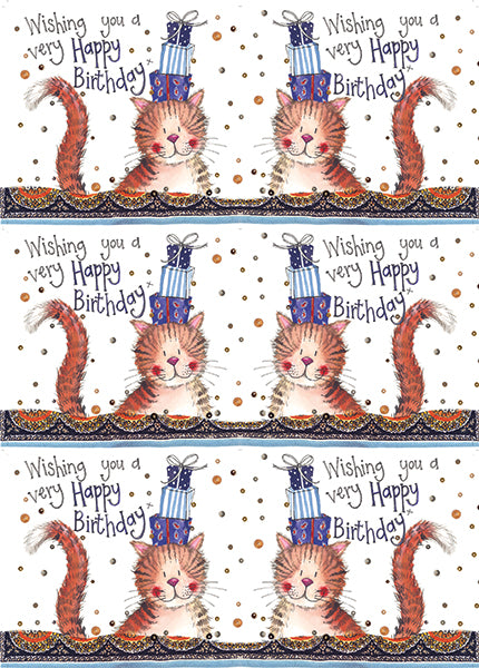 Ginger cat - Alex Clark gift wrap with tags
