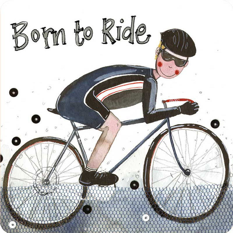 Born to Ride Alex Clark coaster - fun gift for cyclists