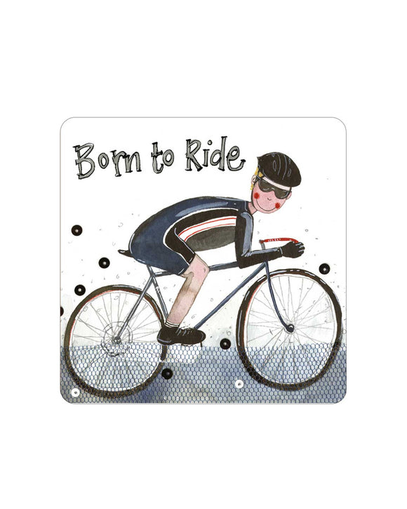 Born to Ride Alex Clark coaster - fun gift for cyclists