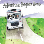 Motor Home Alex Clark coaster - fun gift for caravanners