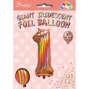 1 - 30" Rose gold iridescent  helium balloon