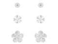 Rhodium crystal flowers trio earrings - Indulgence Jewellery