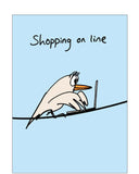 Shopping online - funny greetings card