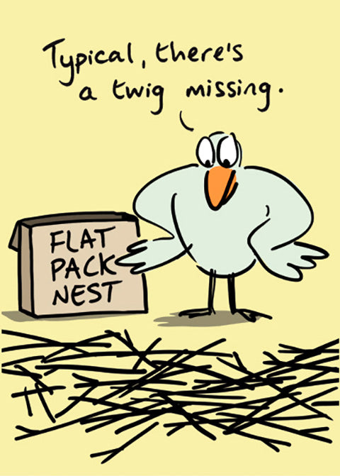 Flat pack nest - funny card