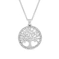 Rhodium crystal tree of life necklace - Indulgence Jewellery