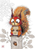 Sarah Squirrel  - Bug Art greetings cards