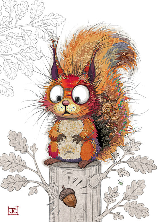 Sarah Squirrel  - Bug Art greetings cards