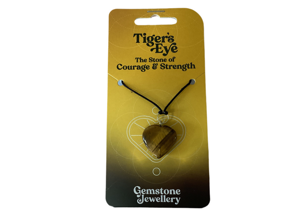 Tiger's Eye  heart pendant- Gemstone jewellery