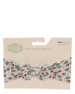 White Santa Christmas Turban Headband - Ziggle Baby