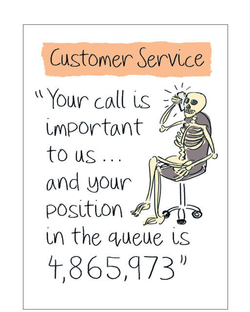 Customer service - funny greetings card