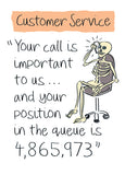 Customer service - funny greetings card