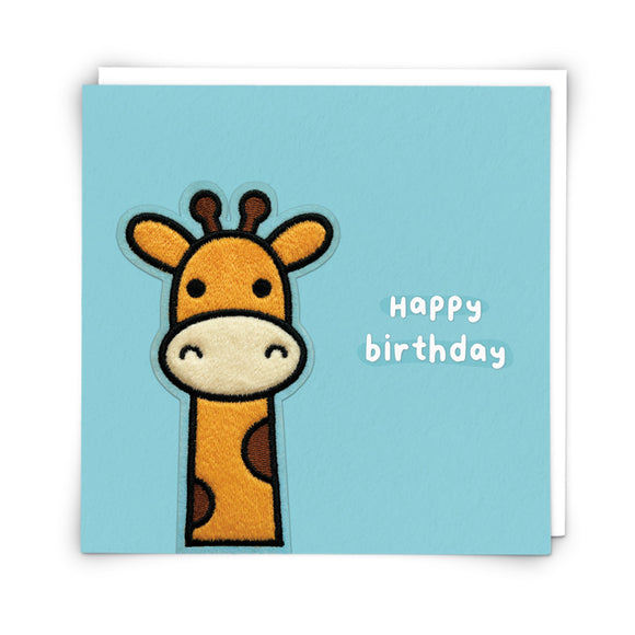 Hudson Giraffe -soft patch birthday card