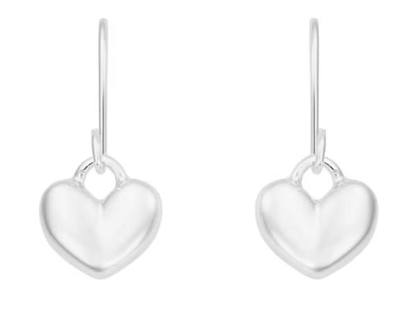 Rhodium puff heart earrings - Indulgence Jewellery