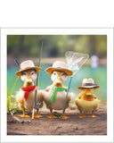 Ducks go fishing - blank card