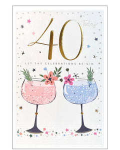 BE-GIN - 40th Birthday card