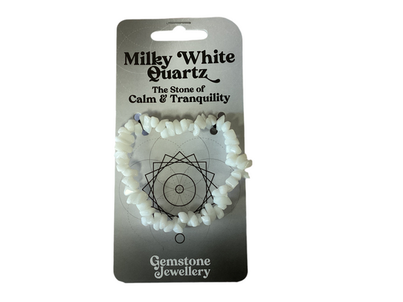 Milky White Quartz  Bracelet - Gemstone jewellery