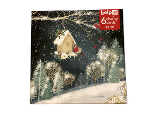 Robins and birdbox - Pack of 6 Charity Christmas cards