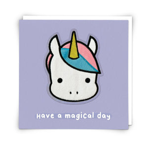 Stella the Unicorn -soft patch birthday card