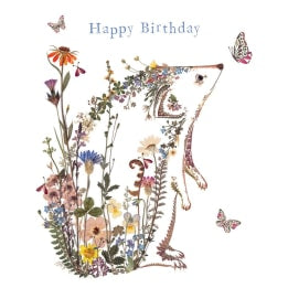 From the Wildpress art range, these stunning cards feature animal designs made from hand pressed flowers and leaves by Helen Ahpornisi. This one is a gorgeous hedgehog with his nose to a butterfly/
