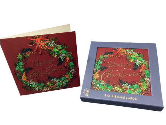 Wreath - Box of 8 Christmas cards