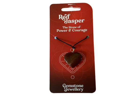 Red Jasper  heart pendant - Gemstone jewellery