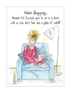 Online shopping - Camilla and Rose funny blank card