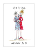 Life is for friends - Camilla and Rose funny blank card