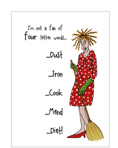 Four letter words - Camilla and Rose blank card