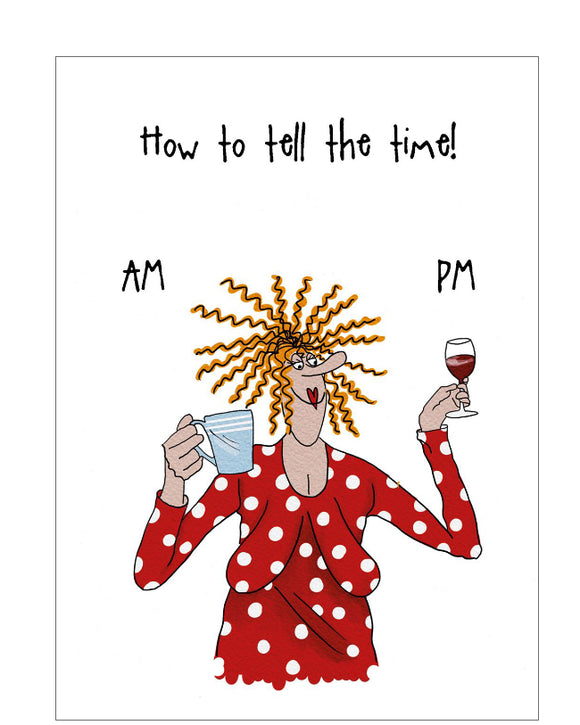 How to tell the time - Camilla and Rose funny blank card