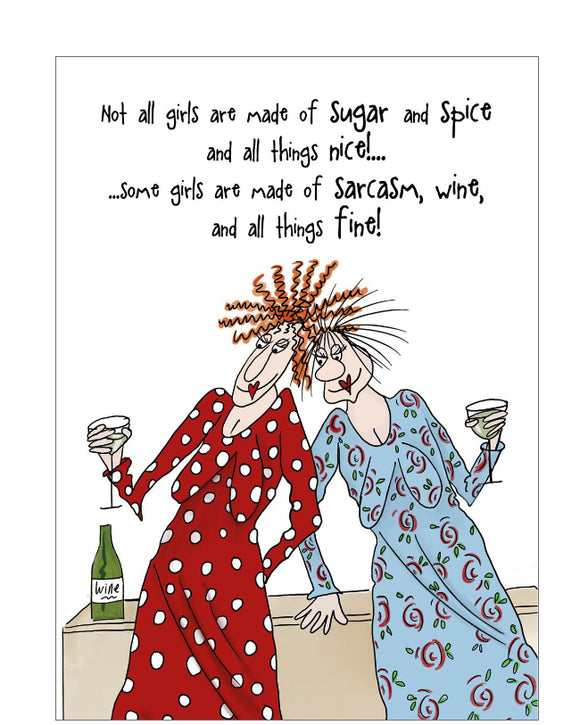 Sugar and spice - Camilla and Rose funny greetings card