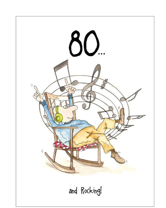 Rockin'! - 80th Birthday card